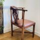 19th century corner armchair in solid pegged oak and imitation leather