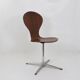 Vintage rotating chair in rosewood and chromed metal, 1950