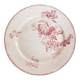 Assiette plate Sarreguemines , Fontanges , rose , vintage français , années 50