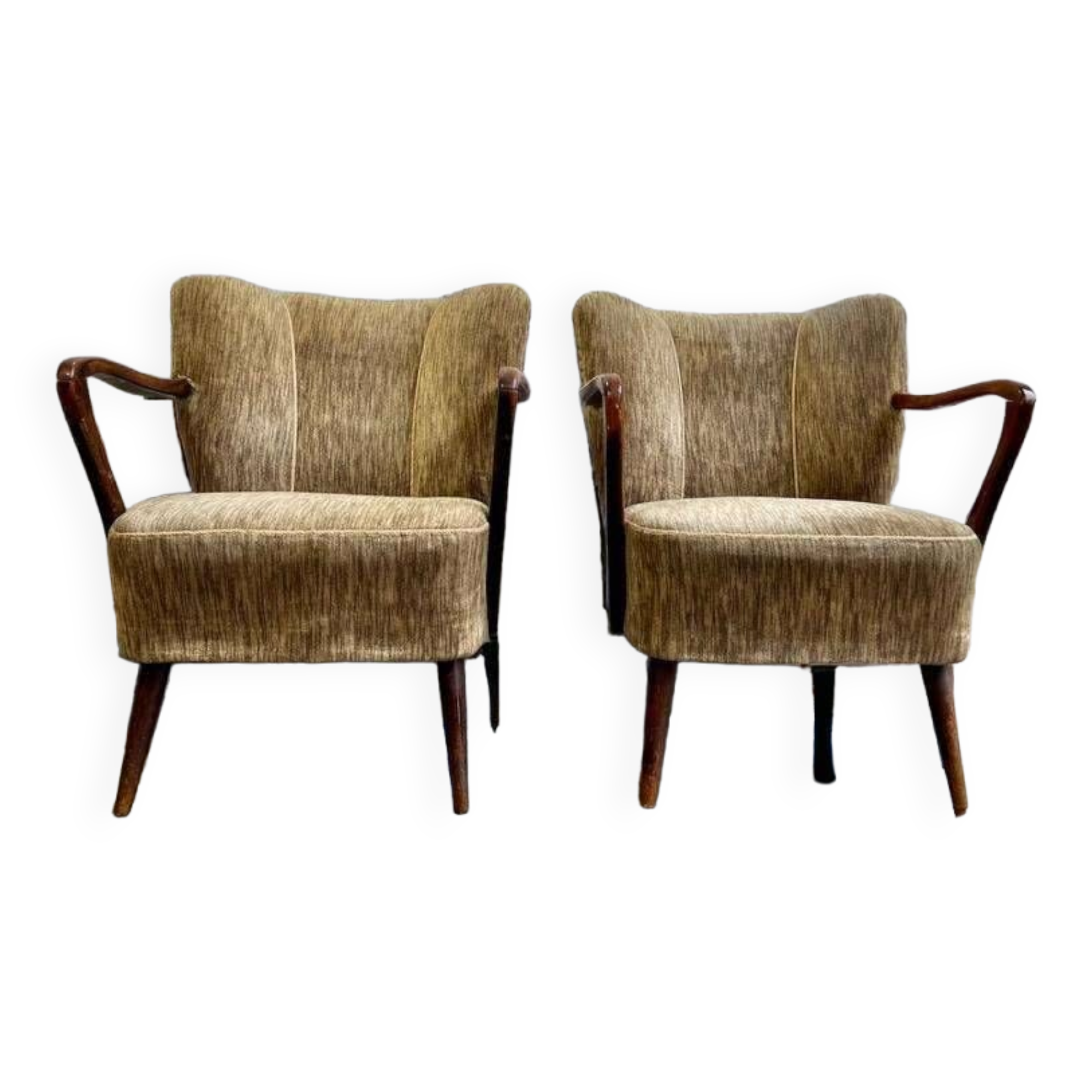 Ensemble de 2 chaises cocktail vintage / siège simple / fauteuils