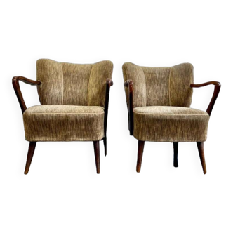Set of 2 vintage cocktail chairs / single seat / armchairs