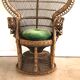 Peacock Emmanuelle high wing back wicker throne armchair