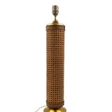 Hollywood regency brass and Vienna straw lamp base, Italy 1970's
