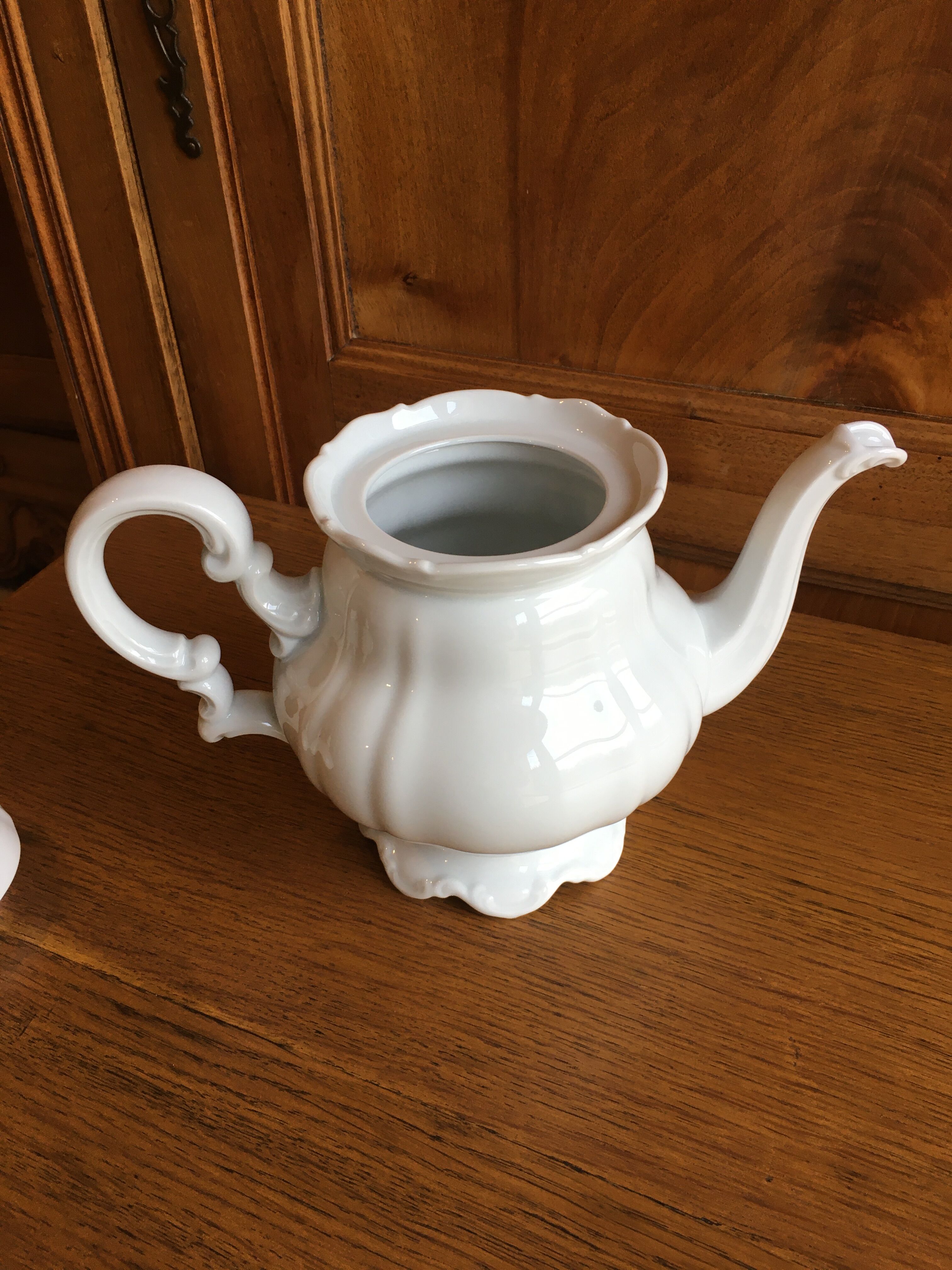 White porcelain teapot