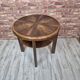 Restored Art Deco Walnut Burl Two-Tier Sunburst Table 1930s
