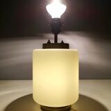 White Encased Glass Table Lamp with Three-Lighting Options, Italy