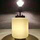 White Encased Glass Table Lamp with Three-Lighting Options, Italy