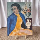 Female portrait – Modernist painting from the 1950s – School of Paris – Jean Be