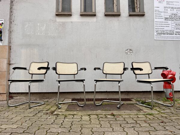 Série De 4 fauteuil chaise style Marcel Breuer