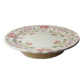 Short antique Longchamp stand with polychrome daisies in earthenware.