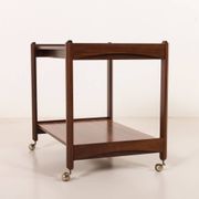Italian mid century bar trolley, serving cart in rosewood, 1960s