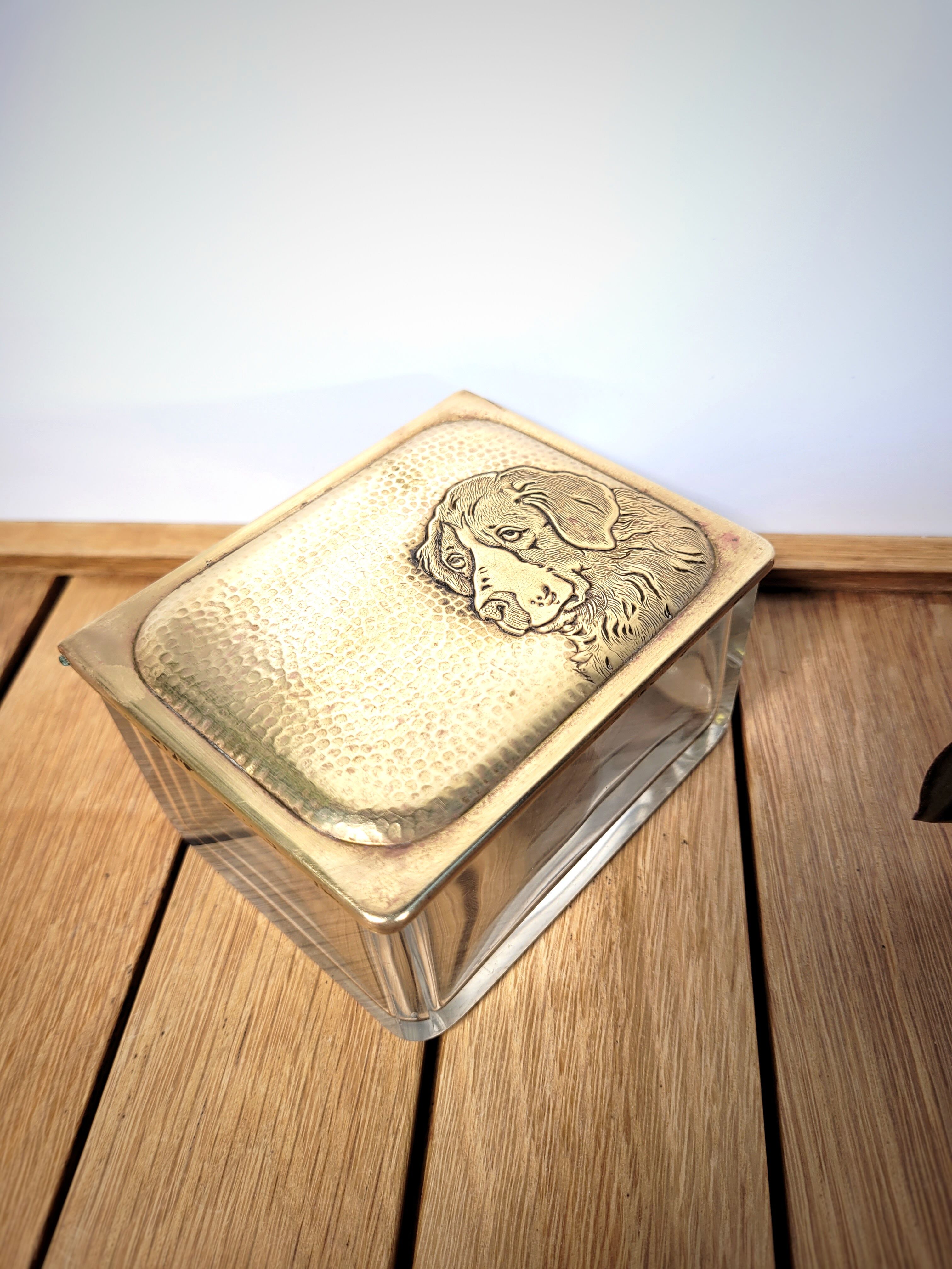 Glass & brass dog box
