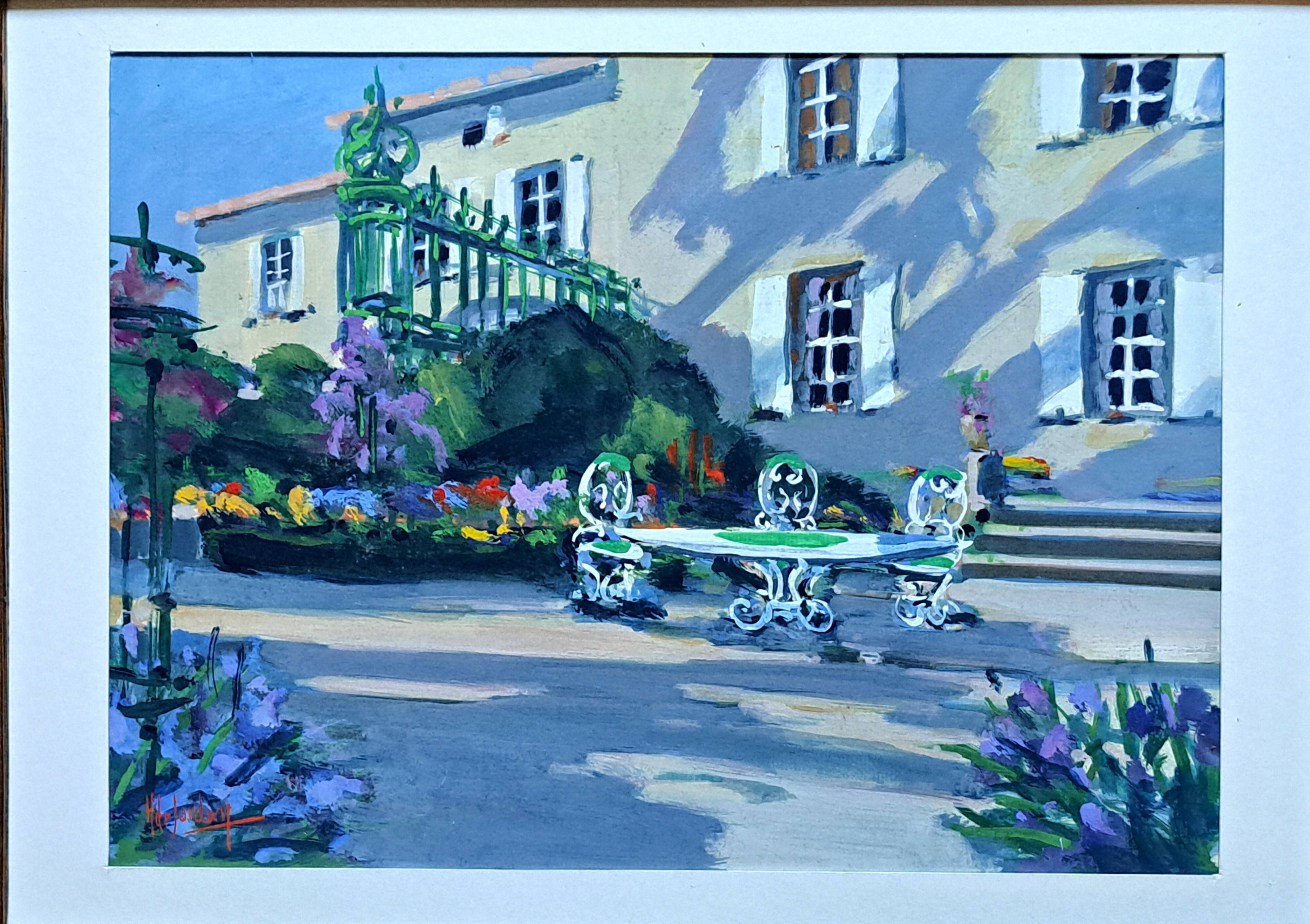 Double-sided Impressionist painting: watercolour + signed gouache