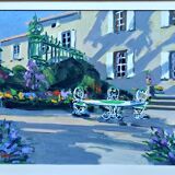 Double-sided Impressionist painting: watercolour + signed gouache