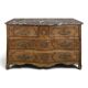 Commode Louis XV galbée en noyer dessus marbre XVIIIe