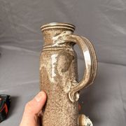 Vintage Signed Madelaine Jolly 1950 Enamelled Ceramic Pitcher Jug