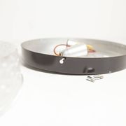 S+ Megal round ceiling light in black and opaque Swiss machined glass 90