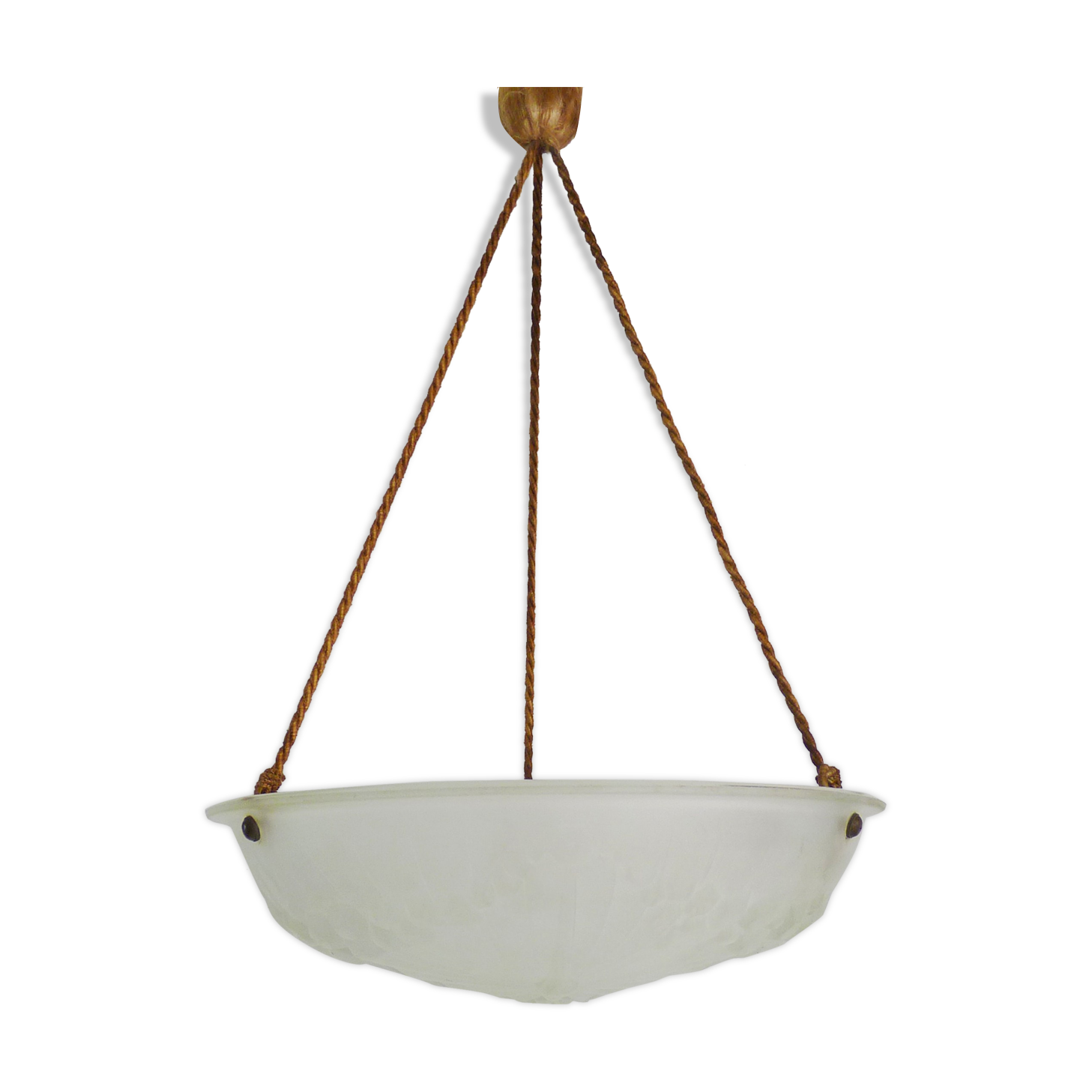 Old chandelier, suspension cavasque Art Deco 1 Fire, in glass paste. Year 30