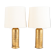 Paire de lampes en céramique Bitossi à glaçure dorée, Italie, 1970