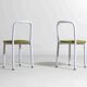 Set of four Italian postmodern metal chairs with sculpted seats, 1980s