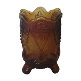 Vase a violette tripode en verres epoque charles x decor fleur de lys