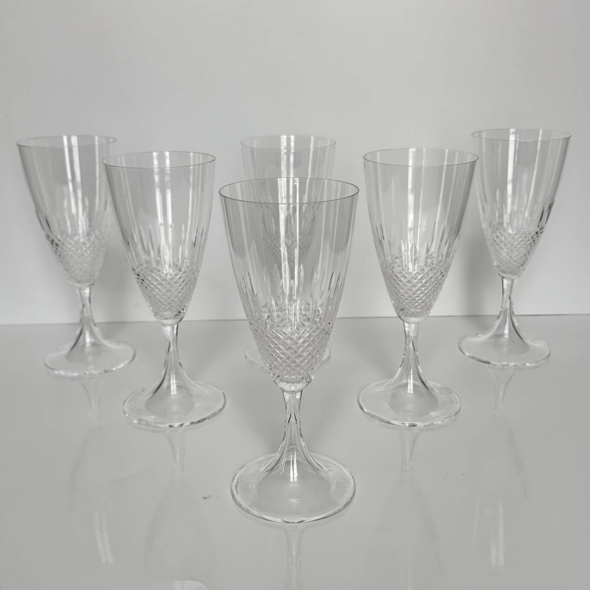 6 Crystal Wine Glasses by Lalique | “Chinon” Model from the 1960s