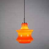 Suspension en verre orange du milieu du siècle