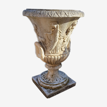 Vase médicis en pierre, pot de fleur jardin