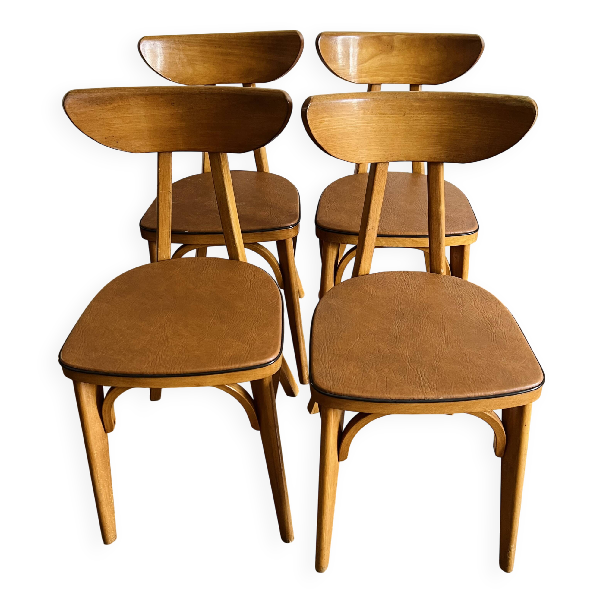 4 chaises « Banane » estampillées Luterma