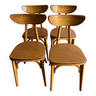 4 chaises « Banane » estampillées Luterma