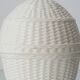 Pair of white ceramic table lamps with faux wicker texture, Spanish coastal design, 1970s