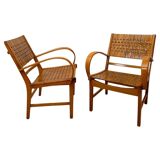 Gelenka Armchairs in Solid Beech Wood, Germany, 1950, Set of 2