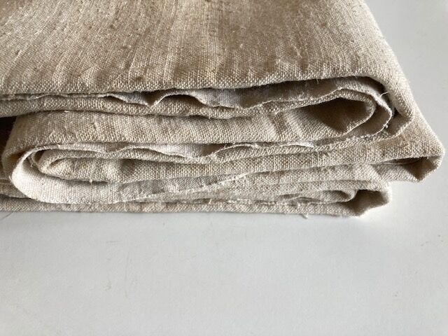 Nappe de ferme 19e en chanvre brut linge de réserve 270cm
