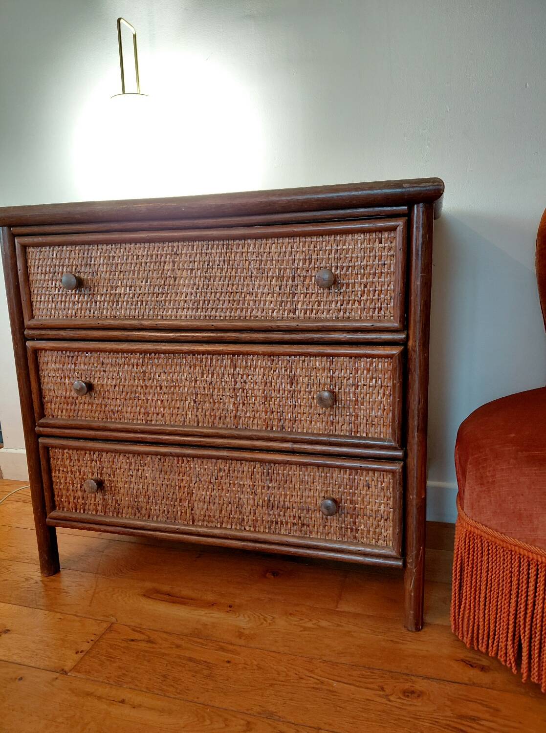 Rattan chest of drawers