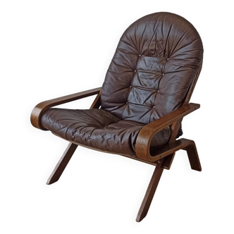 Hunter leather armchair, Norway, 1960s.