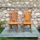 Pair of neo-rustic 60s solid wood chairs