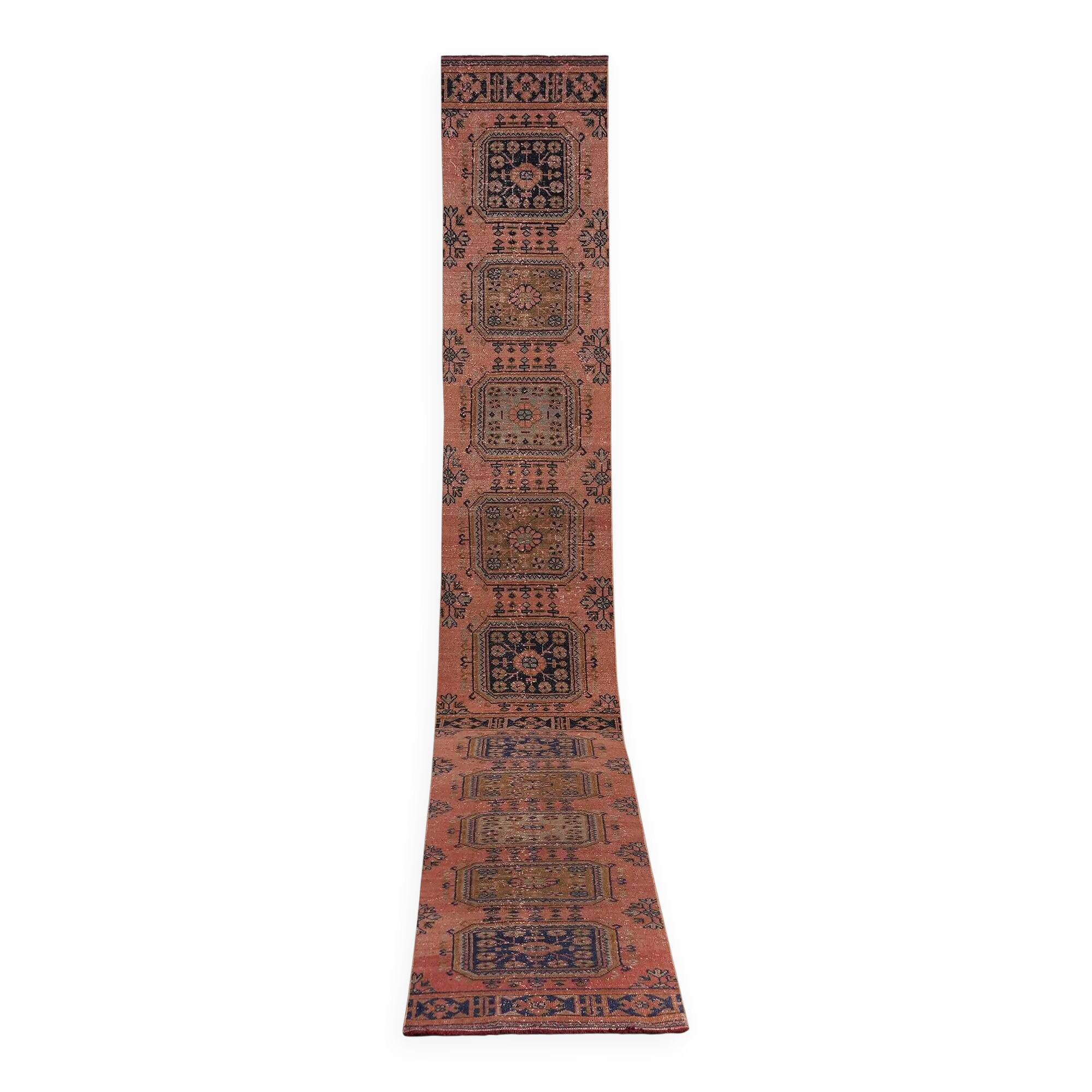 Vintage Turkish hallway rug 80x651 cm