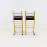 Set of 2 Italian Height Adjustable Chairs or Barstools 1980s