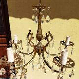 Baroque bronze chandelier with tassels