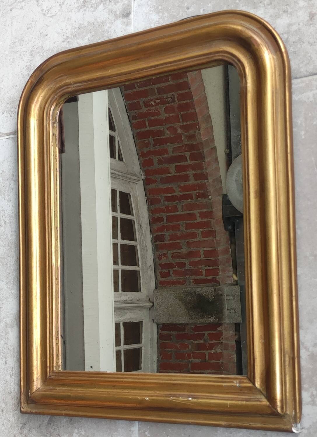 Antique small golden mirror louis philippe