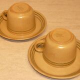 Pair of Sarreguemines cups and saucers