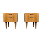 Pair of nightstands feet spindles bedside end of vintage sofa old 1950 1960 retro