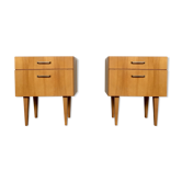 Paire de tables de nuit pieds fuseaux chevet bout de canapé vintage ancien 1950 1960 rétro