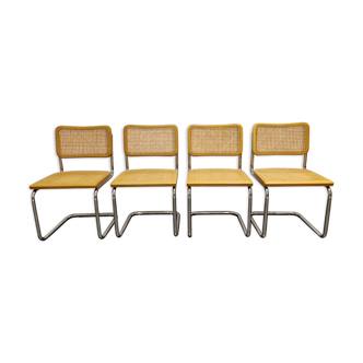 Set of 4 Marcel Breuer Cesca chairs, made in italy, 1970s