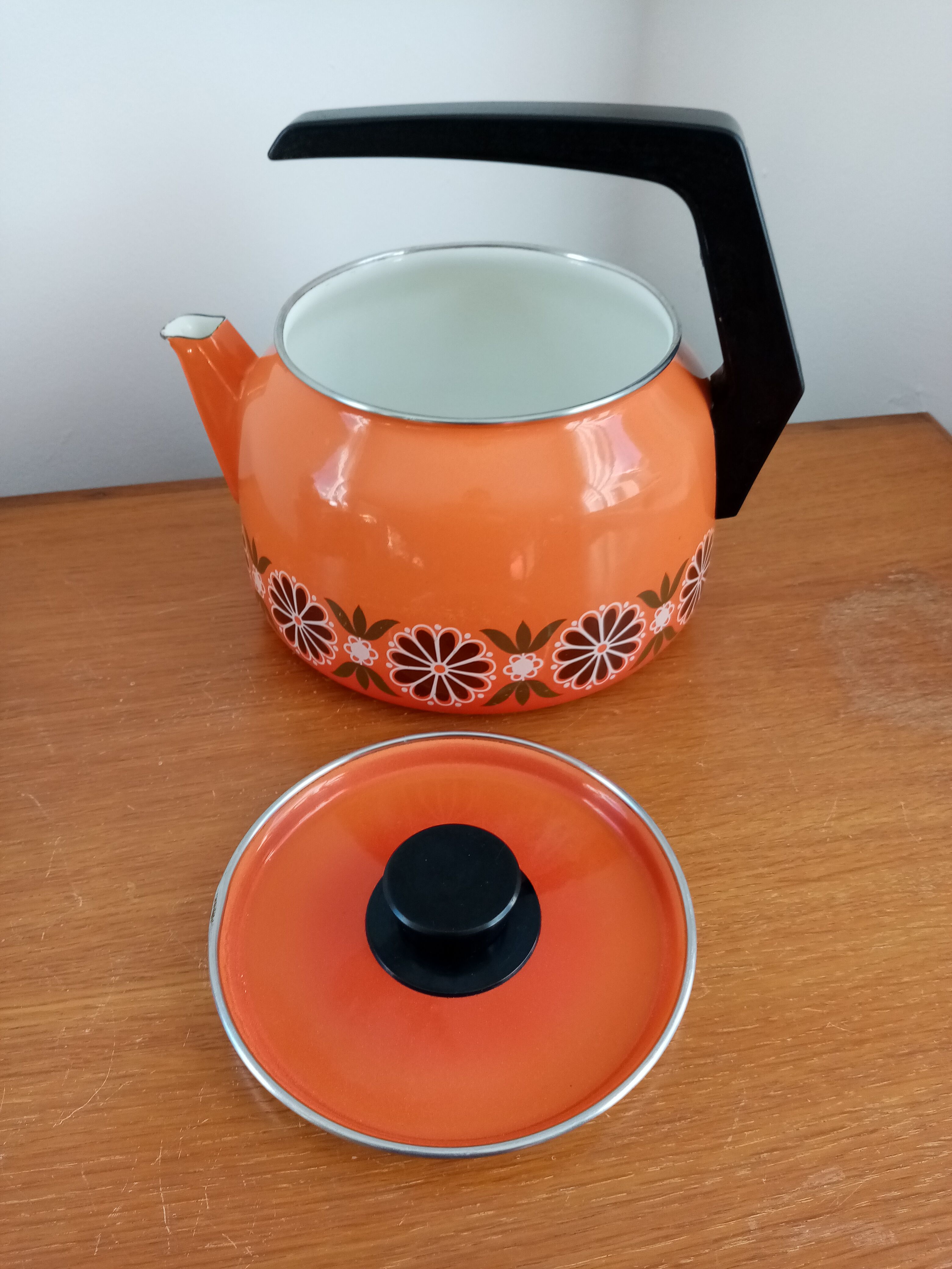 Enamelled vintage kettle