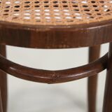Vintage stool with rattan seat