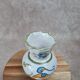 Hand-painted earthenware vase – floral and bird decoration – signed
