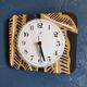 Silent rectangular vintage wall pendulum clock "Jaz ochre gray"
