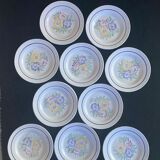 Ceramic dessert or cheese plates with floral pattern