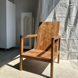 Armchair in natural wood (teak) minimalist design